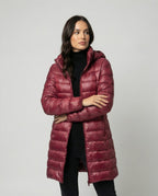 Damen Winterjacke ultraleicht – Burgunderrot – Noravolo