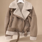 Damen Winterjacke mit Gürtel – Schwarz – Noravolo
