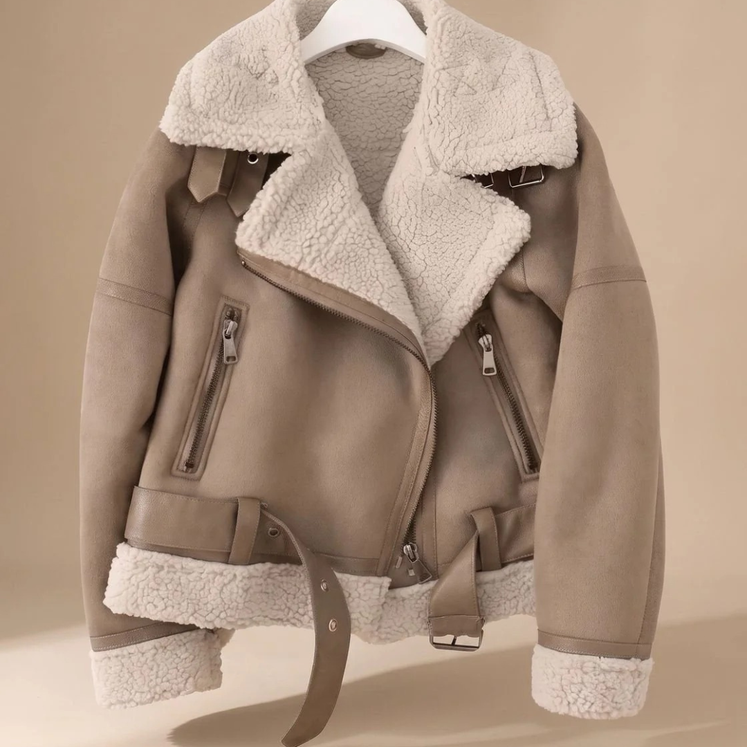 Damen Winterjacke mit Gürtel – Schwarz – Noravolo