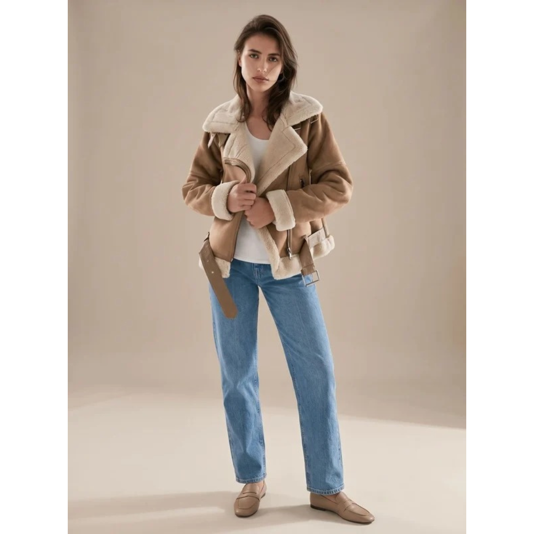 Damen Winterjacke mit Gürtel – Produktfoto – Noravolo