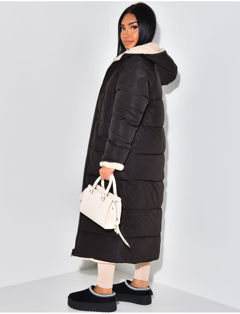 Damen Winterjacke wendbar – Schwarz – Noravolo