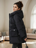Damen Winterjacke mit Kapuze – Produktfoto – Noravolo