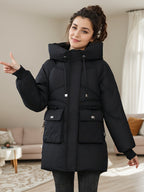 Damen Winterjacke mit Kapuze – Produktfoto – Noravolo