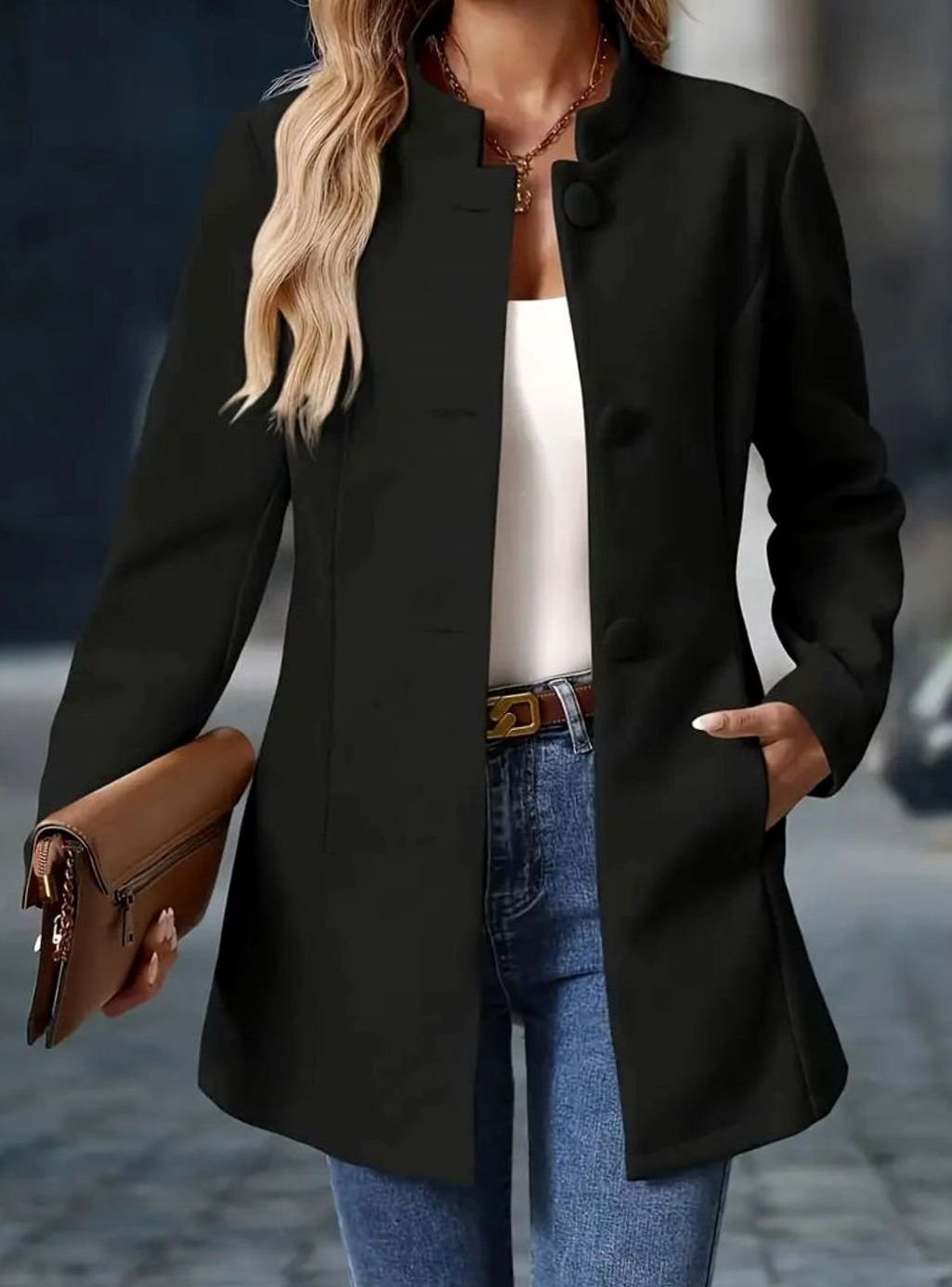 Damen Wintermantel mit Stehkragen – Produktfoto – Noravolo