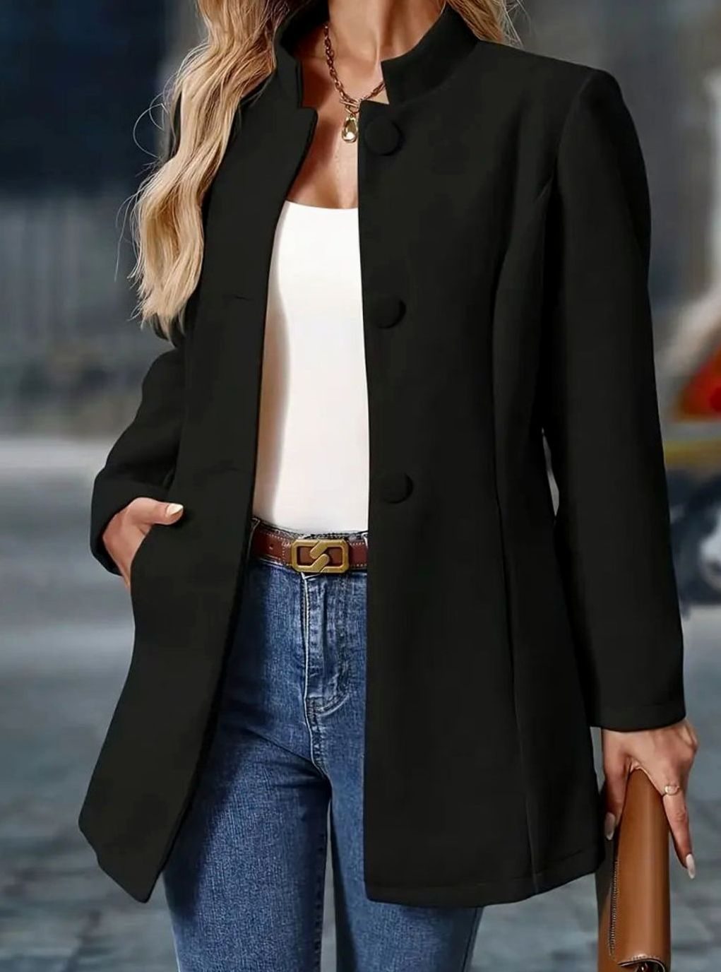 Damen Wintermantel mit Stehkragen – Produktfoto – Noravolo