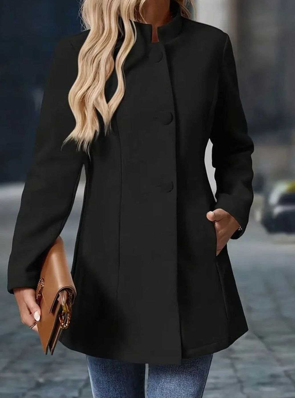 Damen Wintermantel mit Stehkragen – Produktfoto – Noravolo
