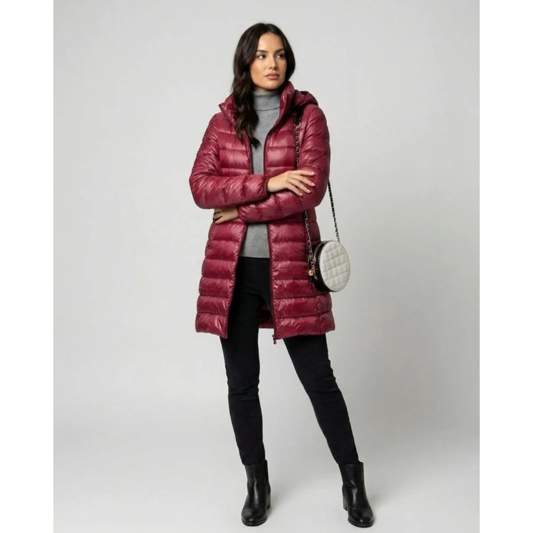 Damen Steppjacke lang – Produktfoto – Noravolo