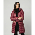 Damen Steppjacke lang – Burgunderrot – Noravolo
