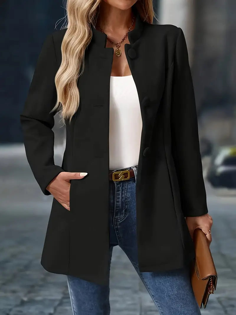 Damen Jacke taillierter Schnitt – Schwarz – Noravolo