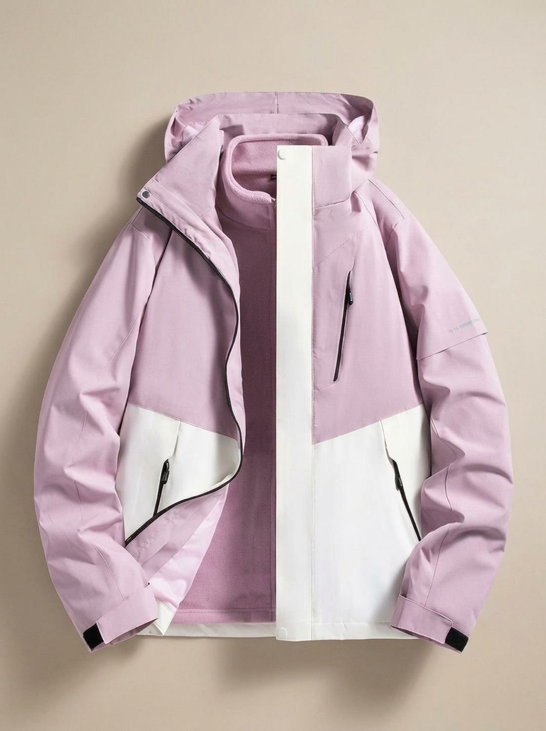 Damen Winterjacke mit abnehmbarer Kapuze – Hellviolett – Noravolo