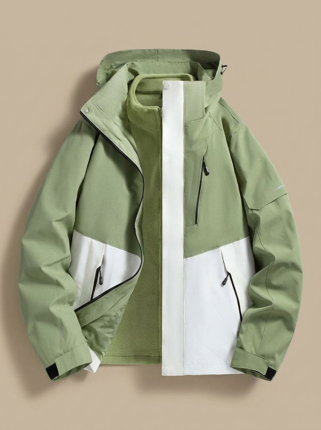 Damen Winterjacke mit abnehmbarer Kapuze – Grün – Noravolo