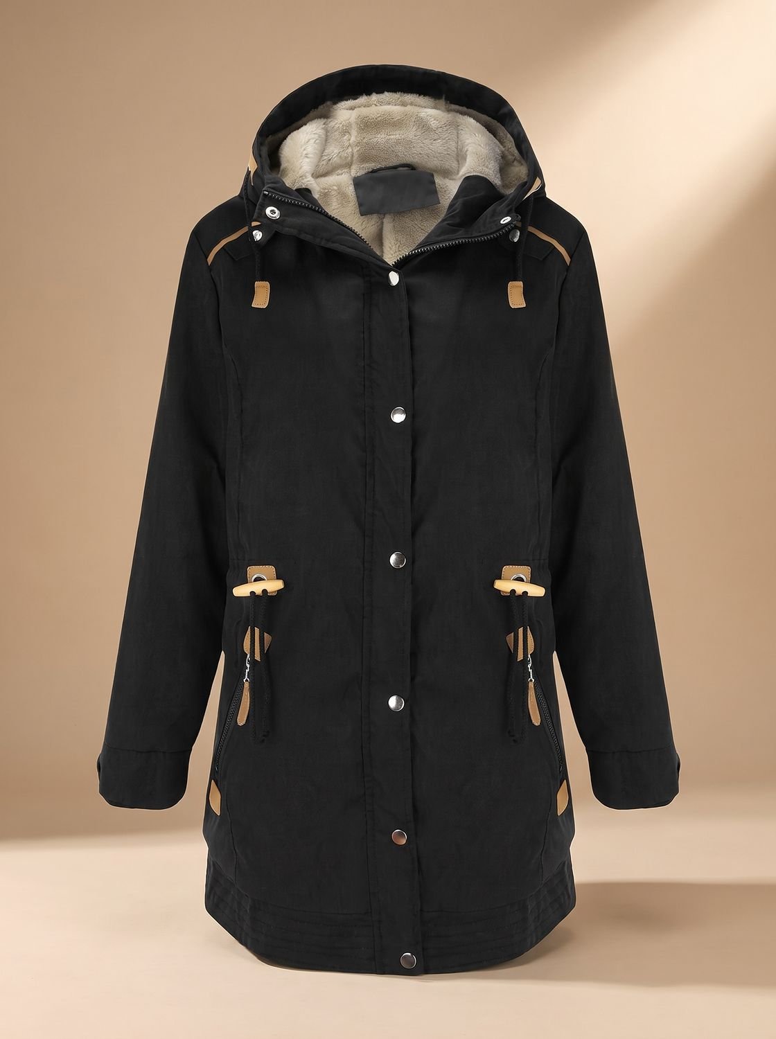 Damen Winterparka – Schwarz – Noravolo