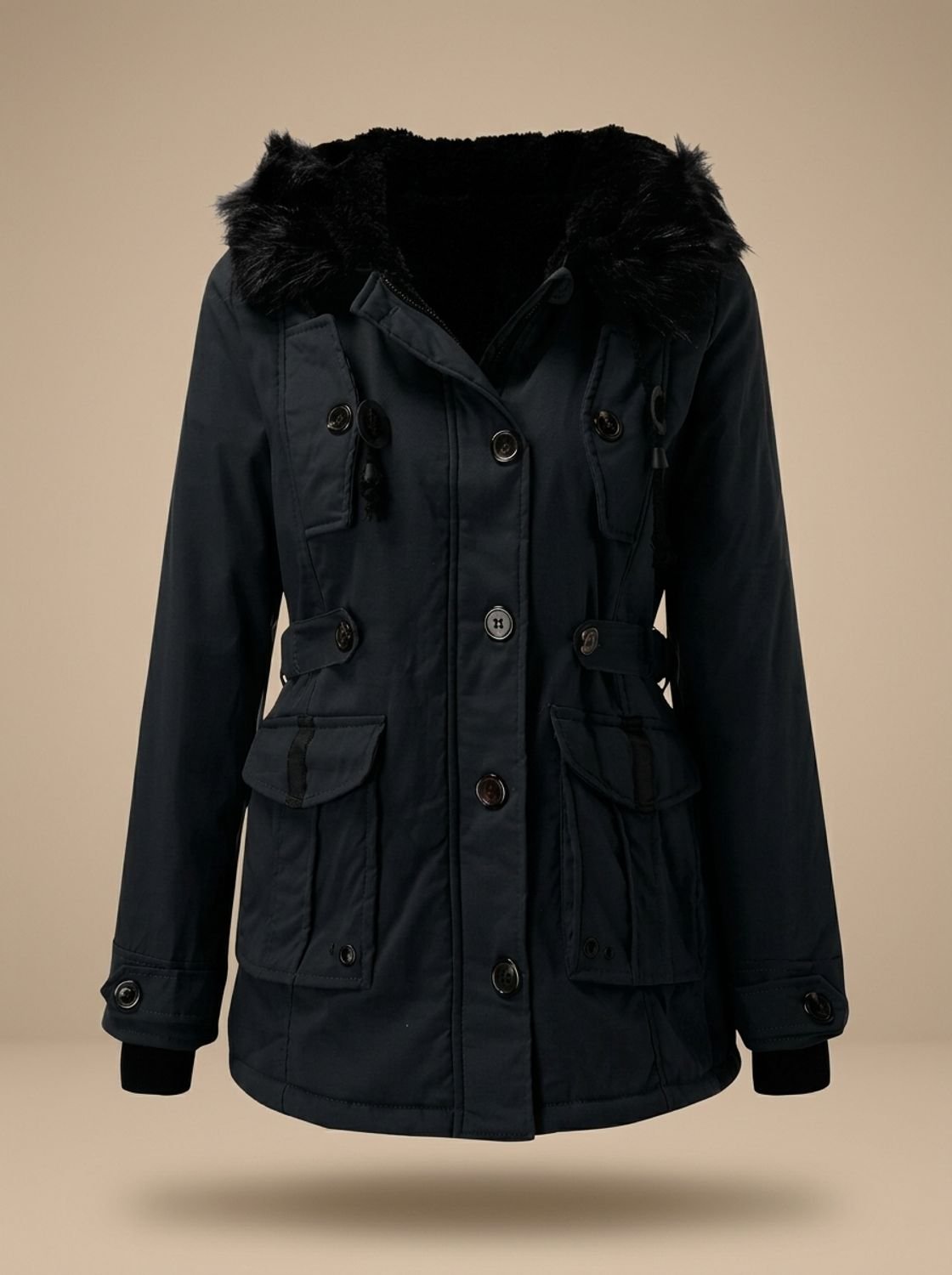 Damen Winterparka tailliert – Produktfoto – Noravolo