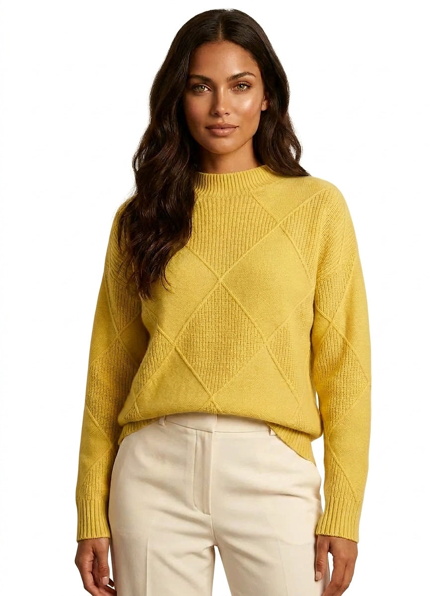 Damen Strickpullover – Gelb – Noravolo