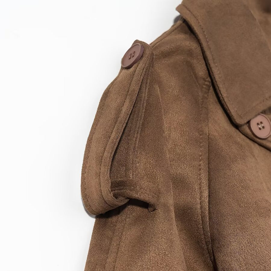 Damen Langer Wintermantel tailliert – Produktfoto – Noravolo