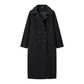 Damen Langer Wintermantel – Schwarz – Noravolo
