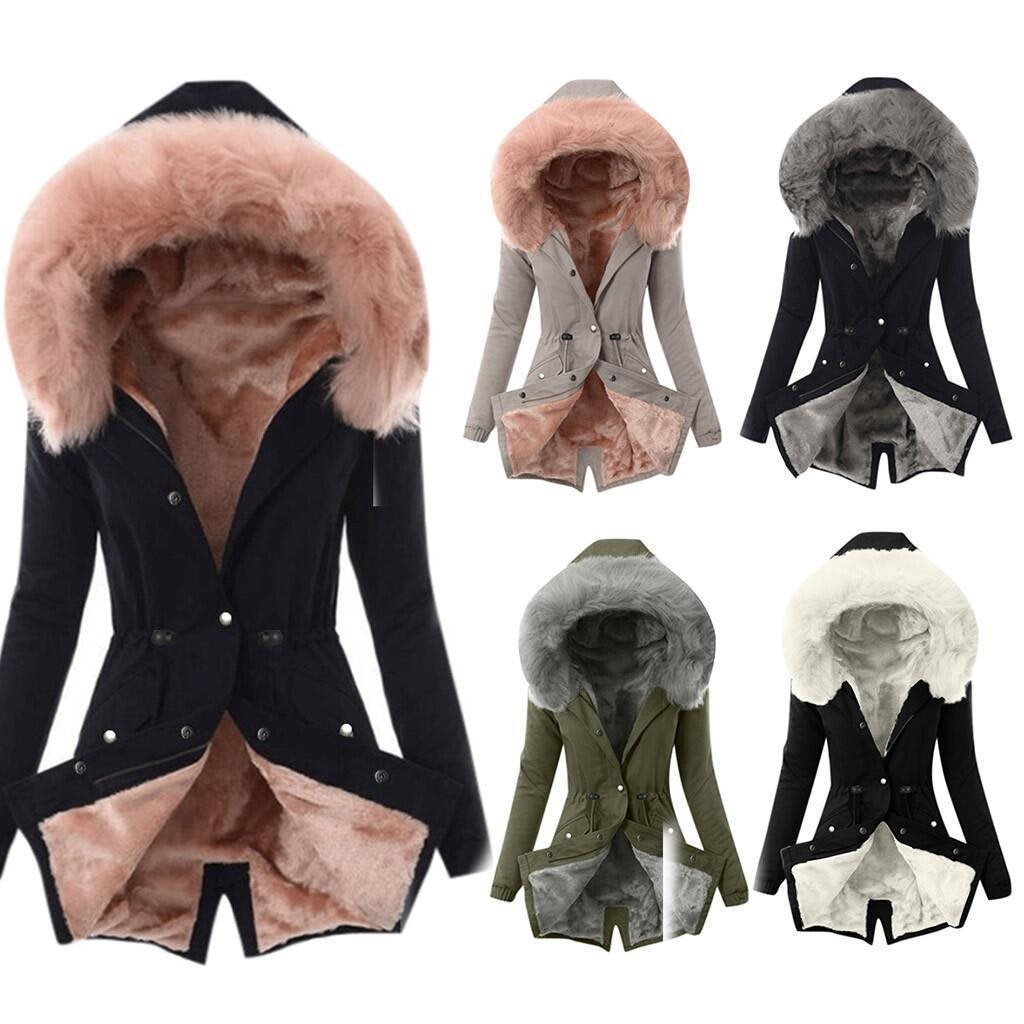 Damen Winterjacke mit Kapuze – Produktfoto – Noravolo
