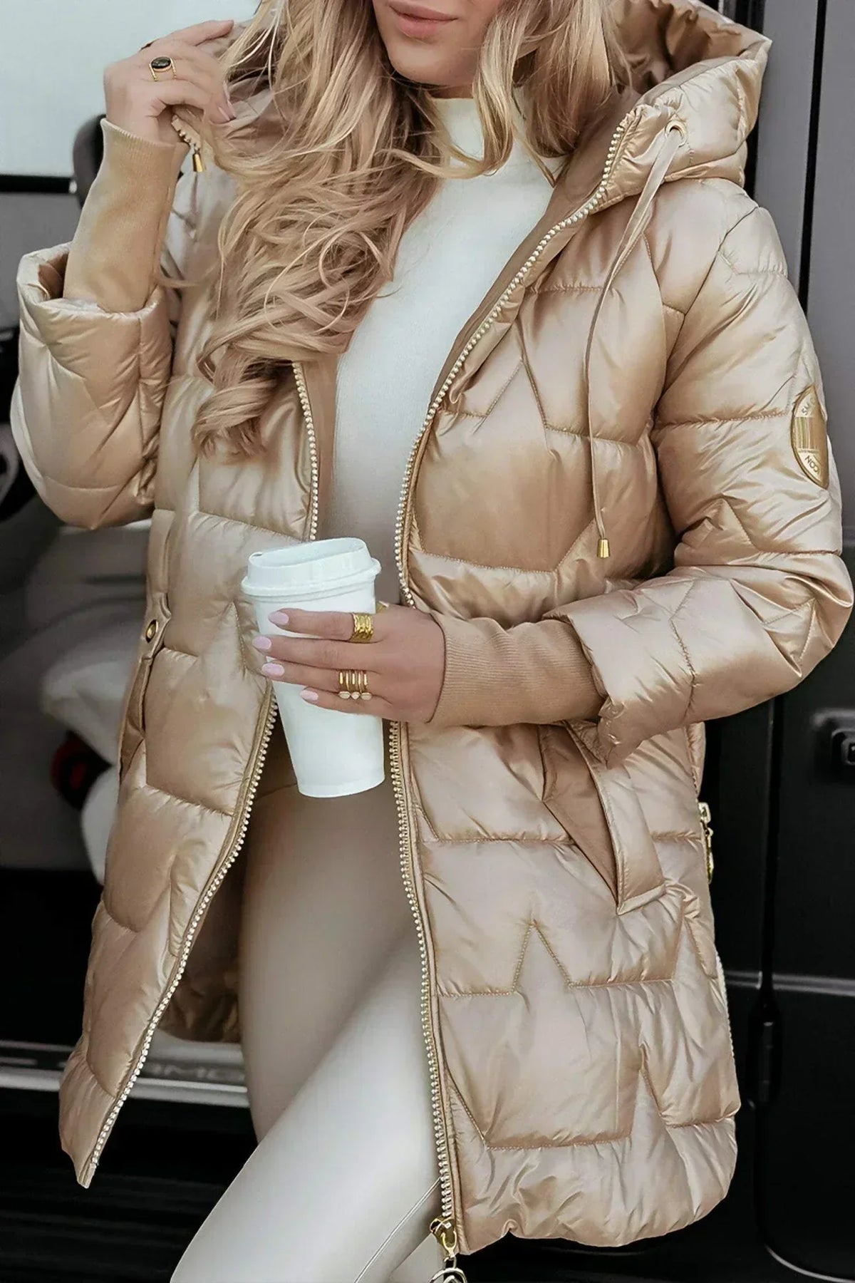Damen Steppjacke – Beige – Noravolo