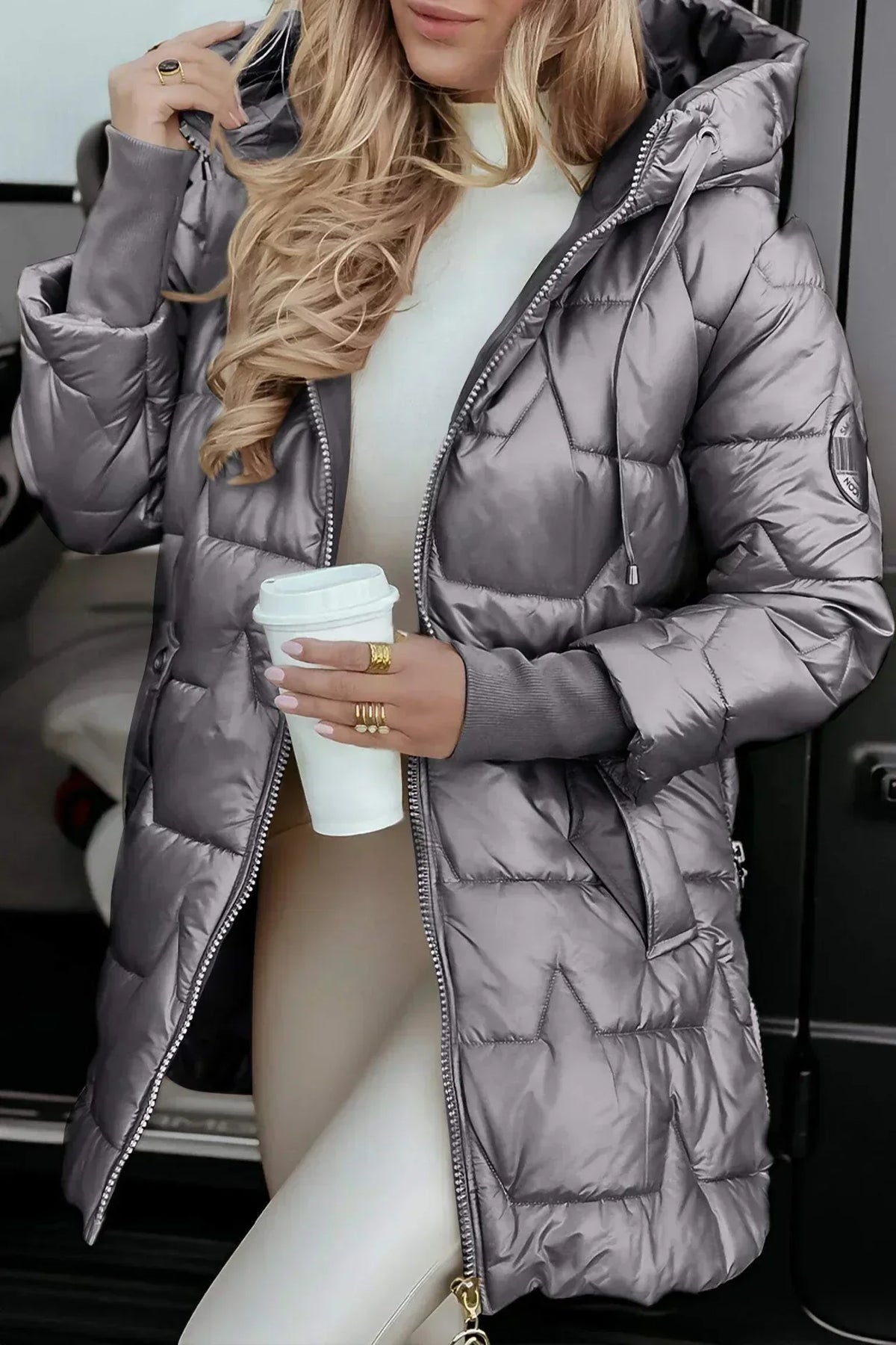 Damen Steppjacke – Grau – Noravolo