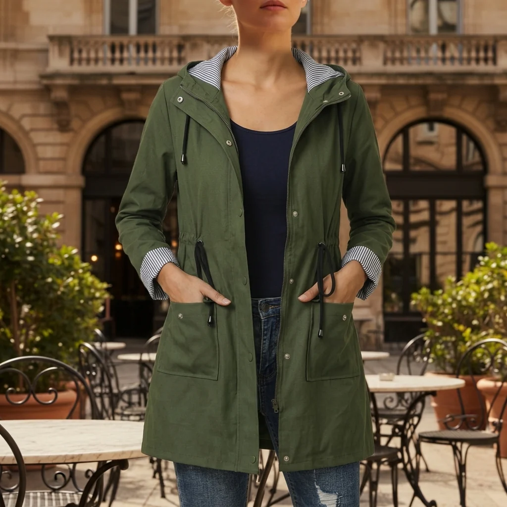 Damen Winterjacke im Utility-Stil – Armeegrün – Noravolo