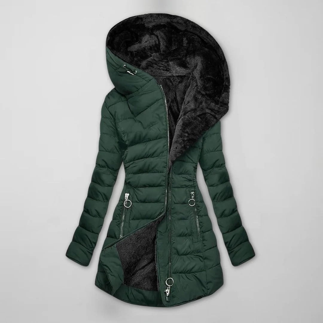 Damen Winterjacke tailliert – Grün – Noravolo