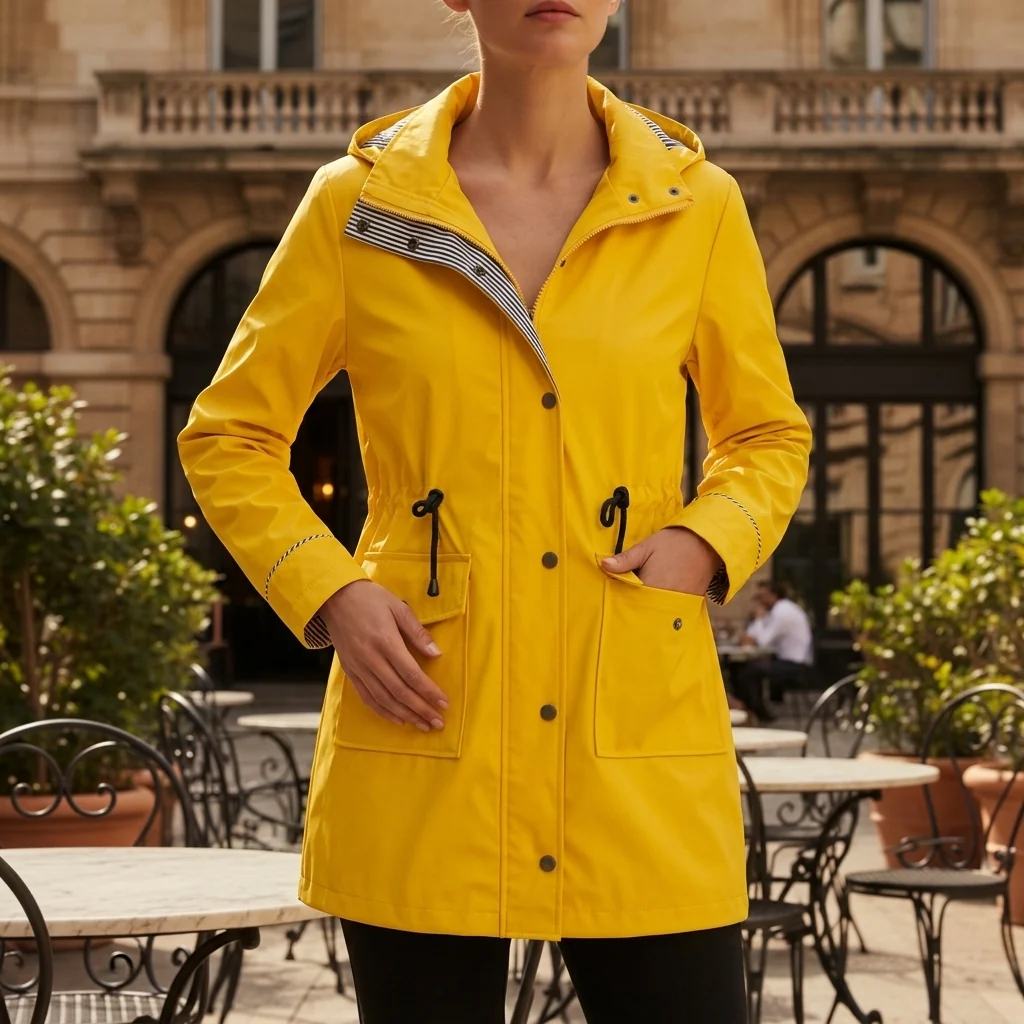 Damen Winterjacke im Utility-Stil – Gelb – Noravolo