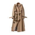 Damen Trenchcoat mit Bindegürtel – Beige – Noravolo