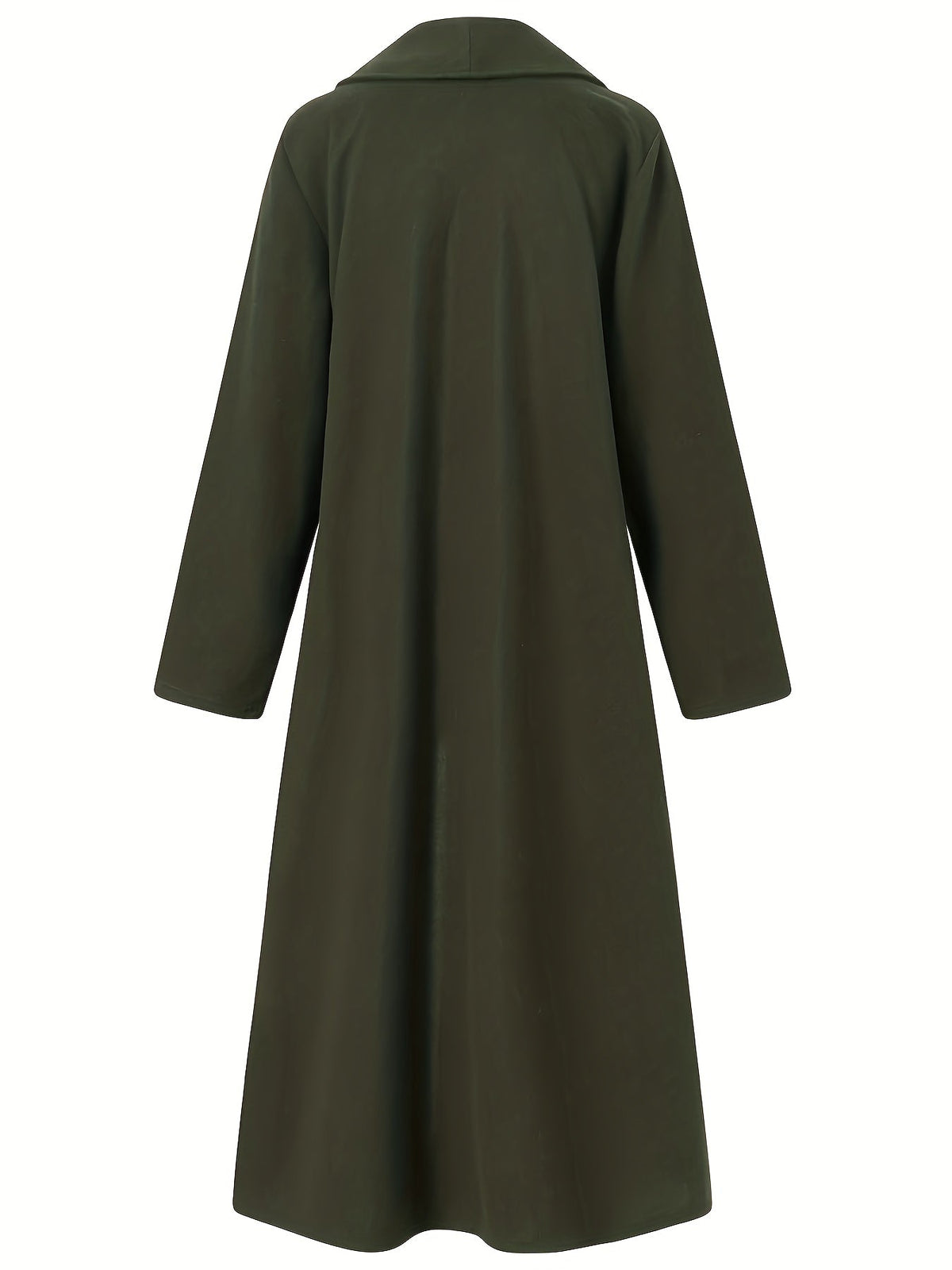 Damen Langer Mantel weiter Schnitt – Khaki – Noravolo
