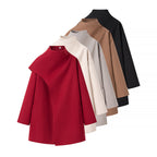 Damen Wintermantel mit asymmetrischem Cape – Produktfoto – Noravolo