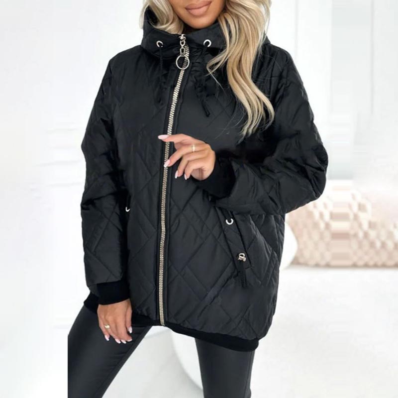 Damen Outdoor-Jacke mit Kapuze – Schwarz – Noravolo