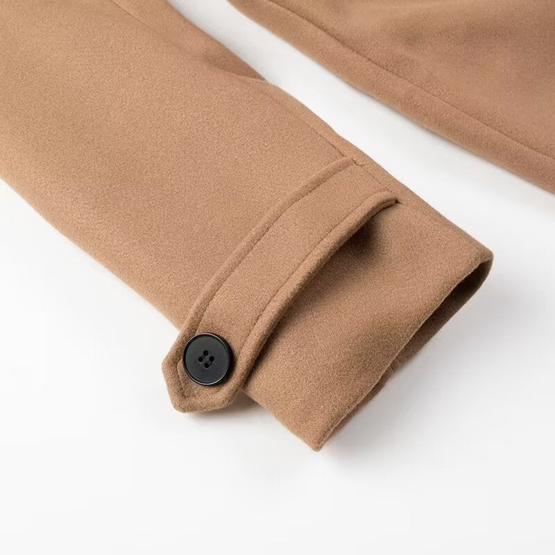 Damen Maxi-Mantel mit Bindegürtel – Produktfoto – Noravolo