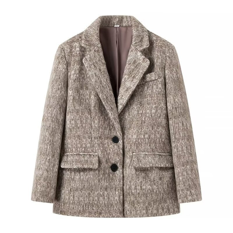 Damen Kurzmantel in Bouclé – Mehrfarbig – Noravolo