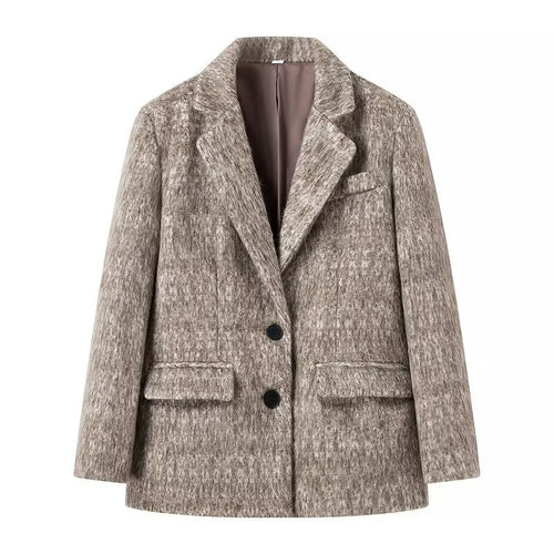 Damen Kurzmantel in Bouclé – Mehrfarbig – Noravolo